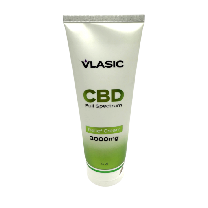 Vlasic 3000mg Full Spectrum CBD Relief Cream tube at CBD on Broadway in Littleton CO