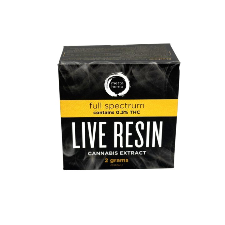 Metta Hemp Full Spectrum Live Resin 2 grams display at CBD on Broadway in Littleton CO