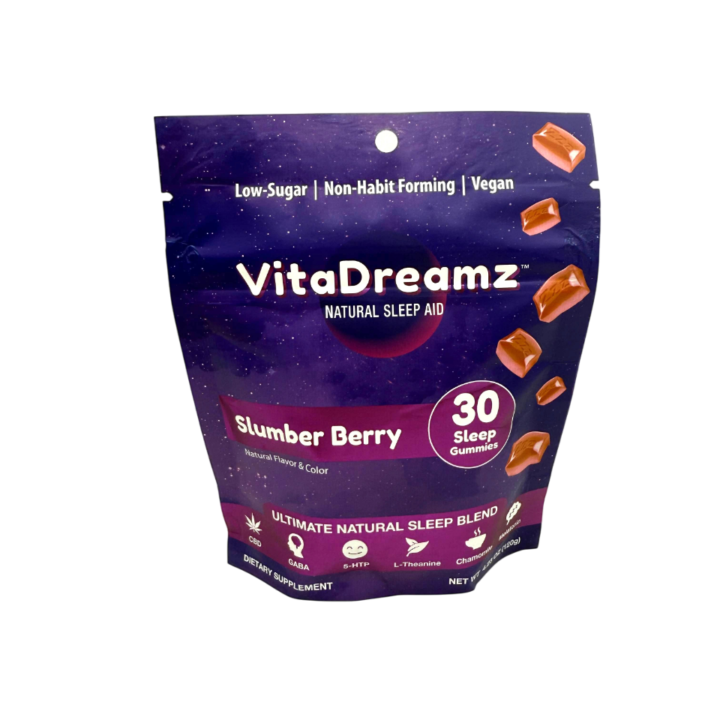 VitaDreamz Slumber Berry 30ct Sleep Gummies display at CBD on Broadway in Littleton CO