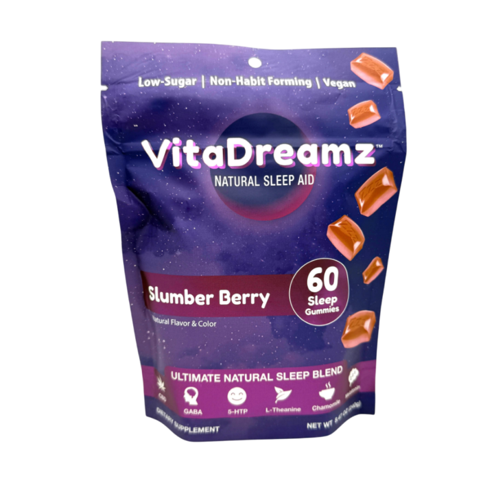 VitaDreamz Slumber Berry 60ct Sleep Gummies display at CBD on Broadway in Littleton CO