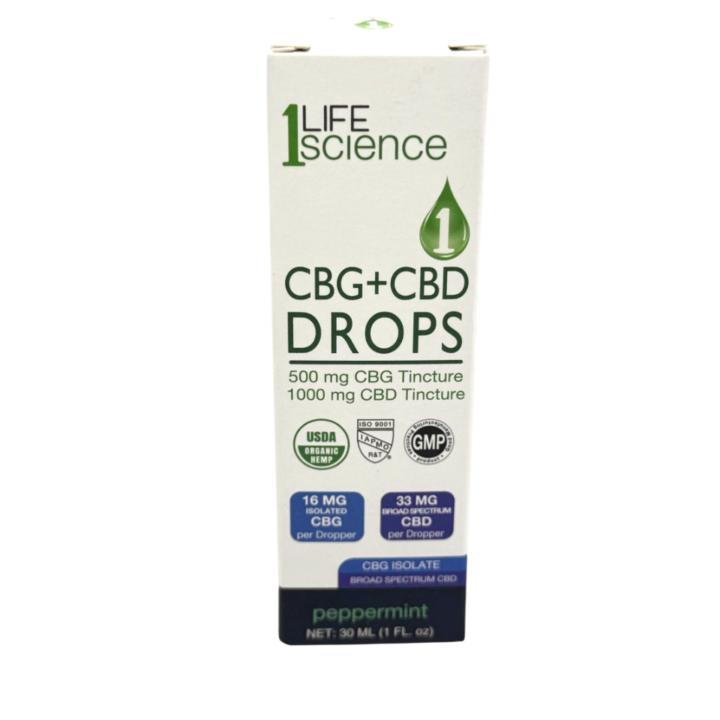 1 Life Science 1500mg CBG+CBD Peppermint Mood Balance Tincture at CBD on Broadway in Littleton CO