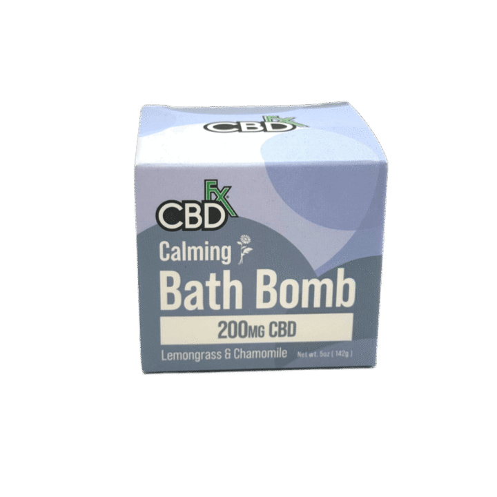 CBDfx Calming Lemongrass and Chamomile 200mg CBD Bath Bomb box at CBD on Broadway in Littleton CO