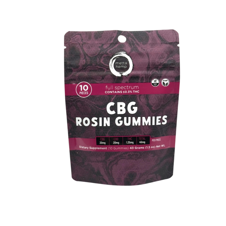 Metta Hemp 10 count CBG Rosin Gummies Full Spectrum Mood Balance at CBD on Broadway Littleton CO