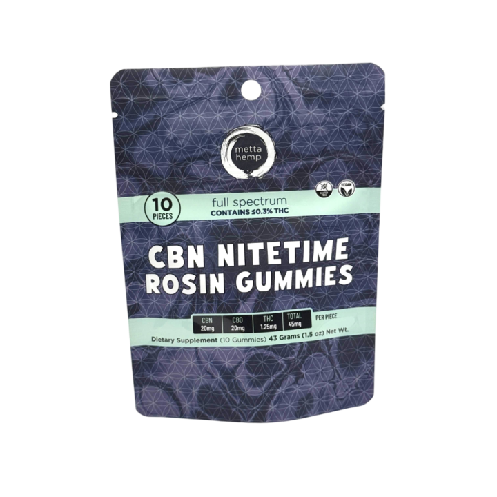 Metta Hemp 10 count CBN Nitetime Rosin Gummies Full Spectrum Sleep Support at CBD on Broadway Littleton CO