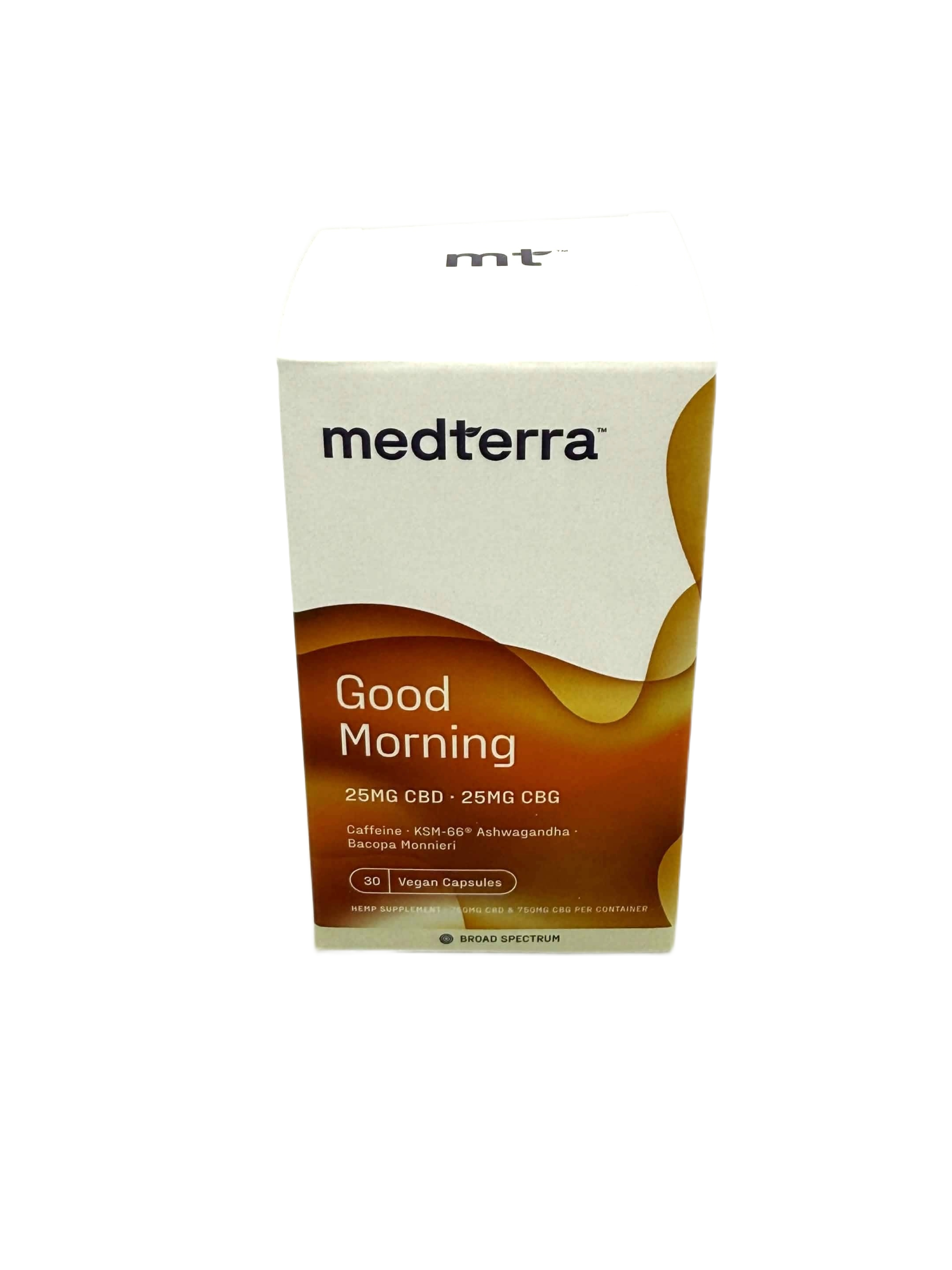Medterra Good Morning 30 count Broad Spectrum CBD CBG Capsules with Caffeine and Ashwagandha at CBD on Broadway in Littleton CO