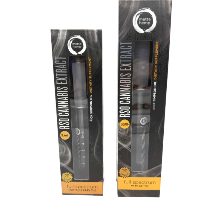 Metta Hemp Full Spectrum RSO Cannabis Extract 1mL and 3mL syringes at CBD on Broadway in Littleton CO