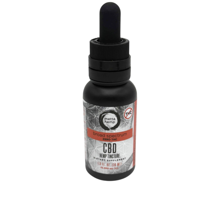 Metta Hemp 1000mg Broad Spectrum CBD Hemp Tincture 1oz bottle at CBD on Broadway in Littleton CO